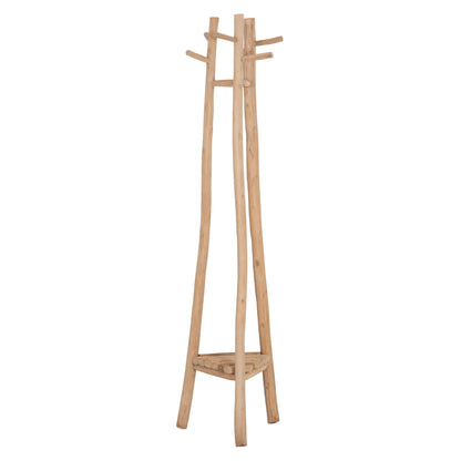 FLOOR STANDING HANGER TRIDEM HM4881 TEAK WOOD IN NATURAL 52x52x200Hcm.