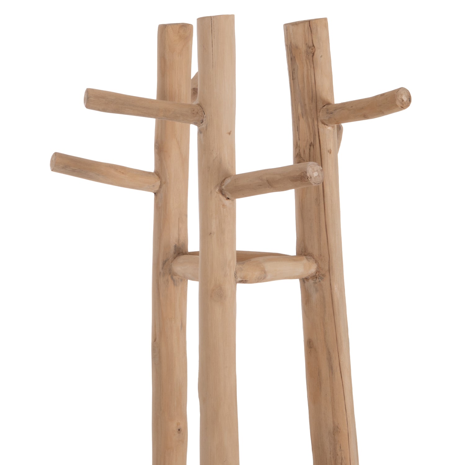 FLOOR STANDING HANGER TRIDEM HM4881 TEAK WOOD IN NATURAL 52x52x200Hcm.