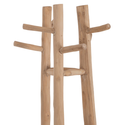 FLOOR STANDING HANGER TRIDEM HM4881 TEAK WOOD IN NATURAL 52x52x200Hcm.