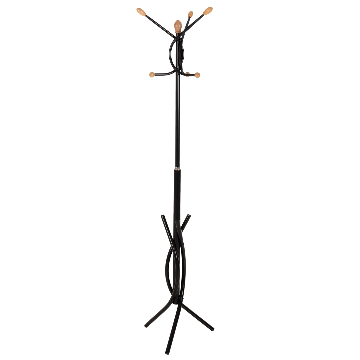FLOOR STANDING HANGER HM9575.01 METALLIC IN BLACK COLOR-7 HANGING POSITIONS 41x41x176Hcm.