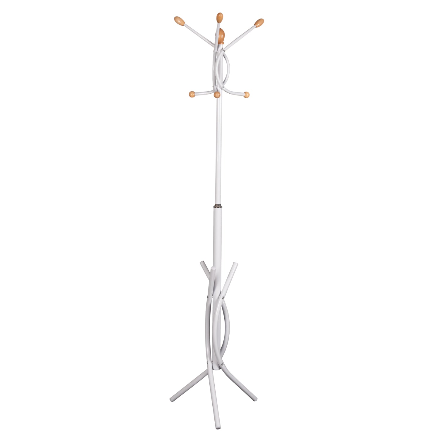 FLOOR STANDING HANGER HM9575.02 METALLIC IN WHITE COLOR-7 HANGING POSITIONS 41x41x176Hcm.