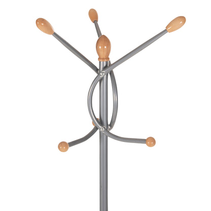 FLOOR STANDING HANGER HM9575.40 METALLIC IN SILVER COLOR-7 HANGING POSITIONS 41x41x176Hcm.