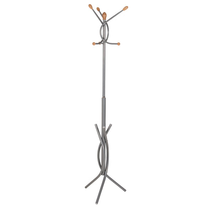 FLOOR STANDING HANGER HM9575.40 METALLIC IN SILVER COLOR-7 HANGING POSITIONS 41x41x176Hcm.
