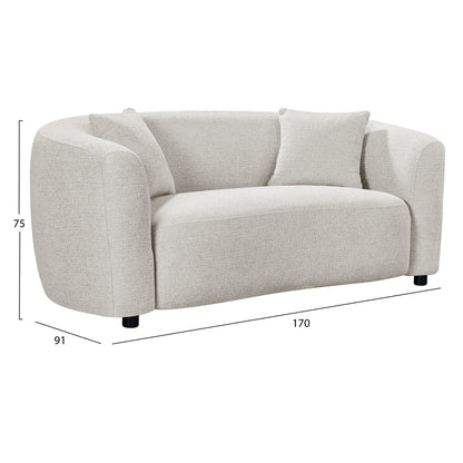 SOFA 2-SEATER NORD HM3322.02 LIGHT BEIGE FABRIC 170x91x75Hcm.