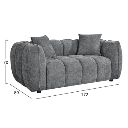 SOFA 2-SEATER LYKKE HM3324.01 GREY FABRIC 172x89x70Hcm.
