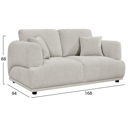 SOFA 2-SEATER STRUCTO HM3330.02 LIGHT BEIGE FABRIC 168x94x88Hcm.