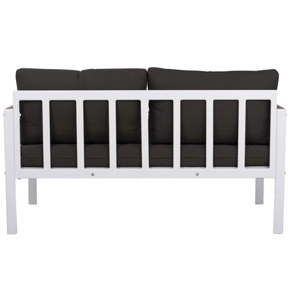 OUTDOOR 2-SEATER SOFA SAFIYA HM5523.01 ALUMINUM IN WHITE-ANTHRACITE CUSHIONS 144x70x85Hcm.