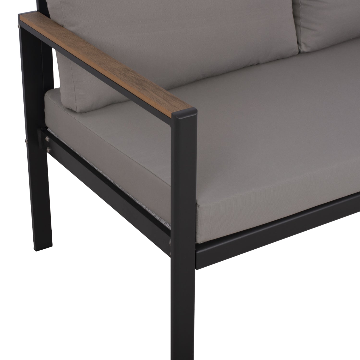 OUTDOOR 2-SEATER SOFA SAFIYA HM5523.02 ALUMINUM IN ANTHRACITE--GREY CUSHIONS 144x70x85Hcm.