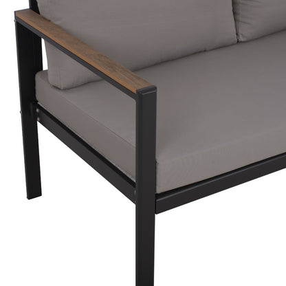 OUTDOOR 2-SEATER SOFA SAFIYA HM5523.02 ALUMINUM IN ANTHRACITE--GREY CUSHIONS 144x70x85Hcm.