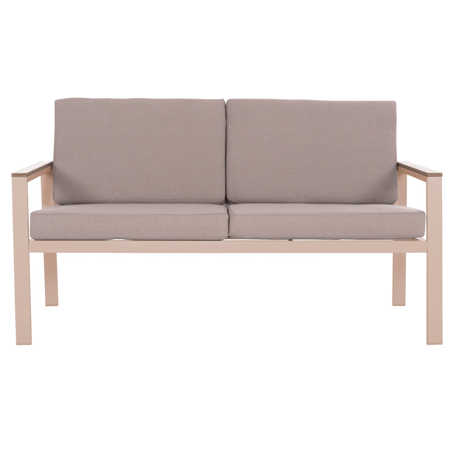 OUTDOOR 2-SEATER SOFA SAFIN HM6279.04 ALUMINUM & CUSHIONS IN CAPPUCCINO 140x70x77Hcm.