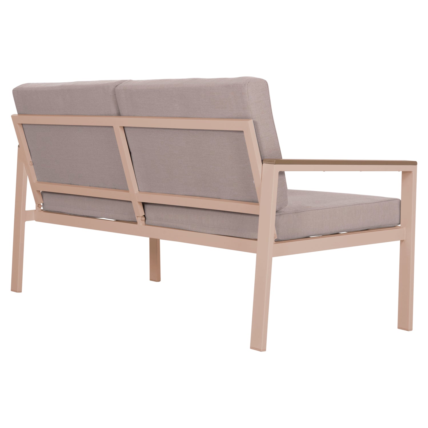 OUTDOOR 2-SEATER SOFA SAFIN HM6279.04 ALUMINUM & CUSHIONS IN CAPPUCCINO 140x70x77Hcm.