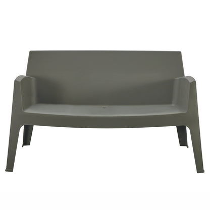 POLYPROPYLENE 2-SEATER SOFA SLEEK HM6366.05 DARK OLIVE COLOR 133x68x73Hcm.