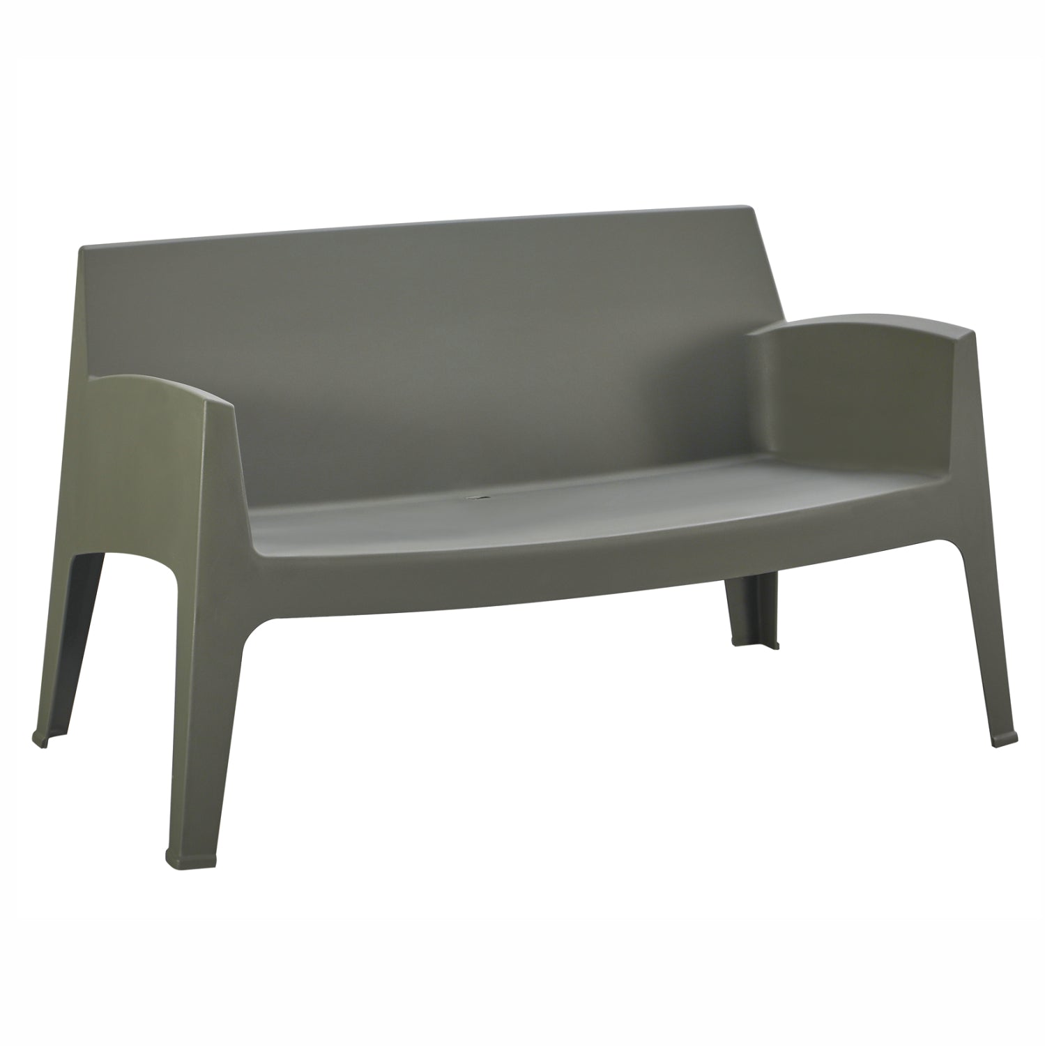 POLYPROPYLENE 2-SEATER SOFA SLEEK HM6366.05 DARK OLIVE COLOR 133x68x73Hcm.