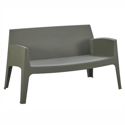 POLYPROPYLENE 2-SEATER SOFA SLEEK HM6366.05 DARK OLIVE COLOR 133x68x73Hcm.