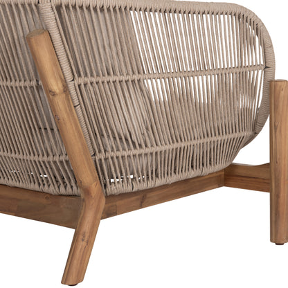 OUTDOOR LOUNGE 2-SEATER SOFA SANJI HM6220 ACACIA WOOD-ALUMINUM-ROPE 168.5x80x82Hcm.