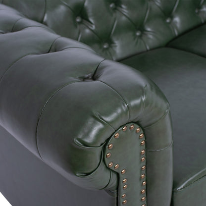Sofa 2 seater T.Chesterfield HM3010.08 PU Cypress Green 150x90x72cm