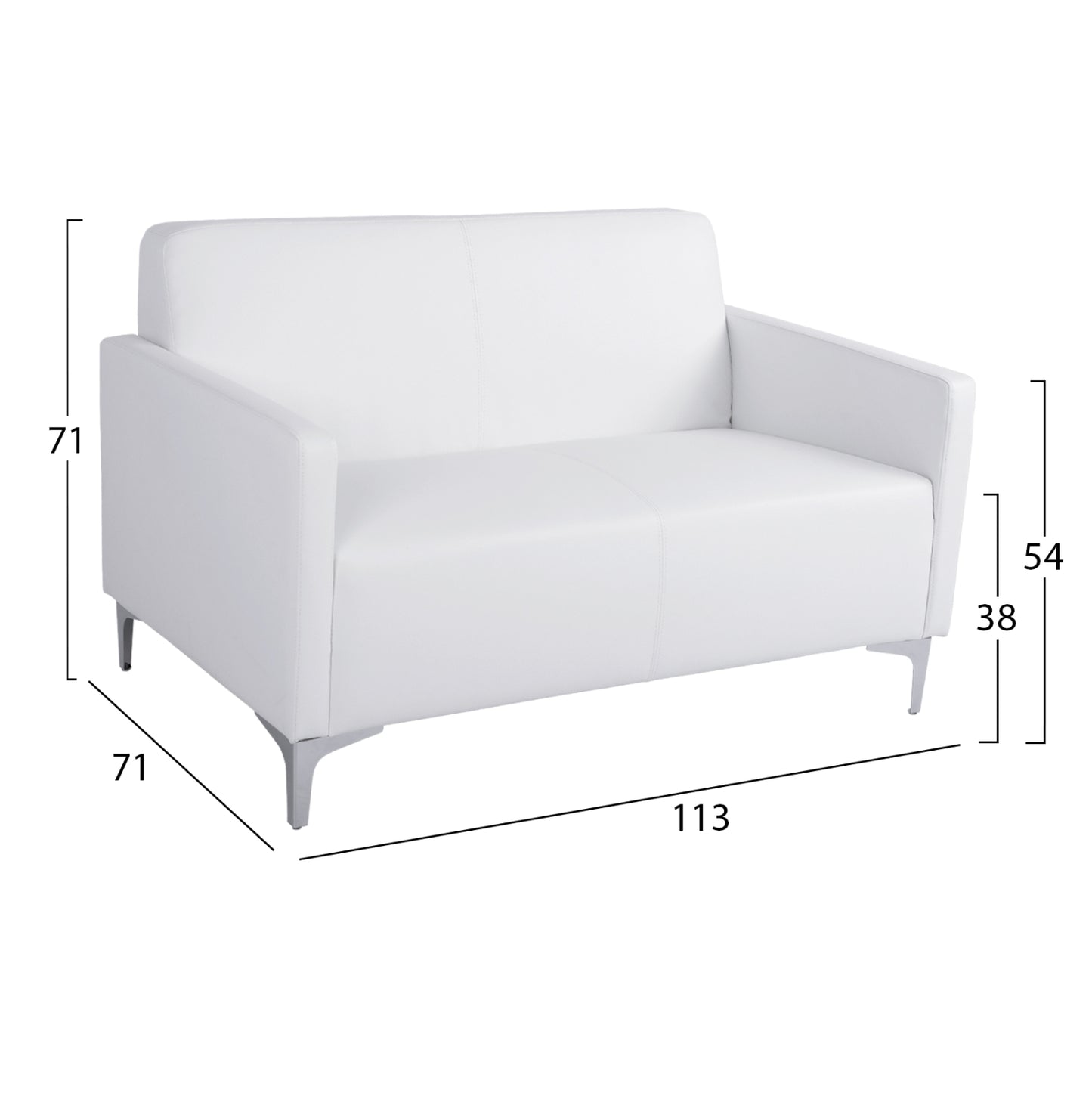 Sofa 2 seater Nellie HM3159.22 with white PY 113x71x71cm