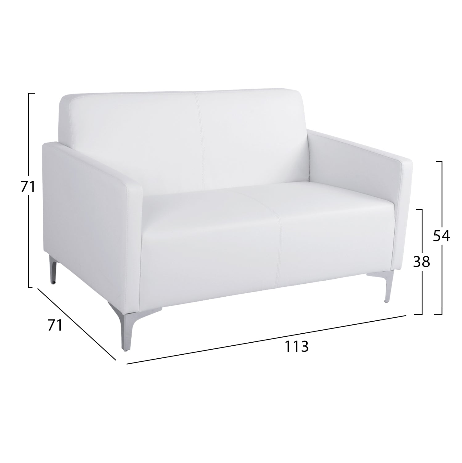 Sofa 2 seater Nellie HM3159.22 with white PY 113x71x71cm