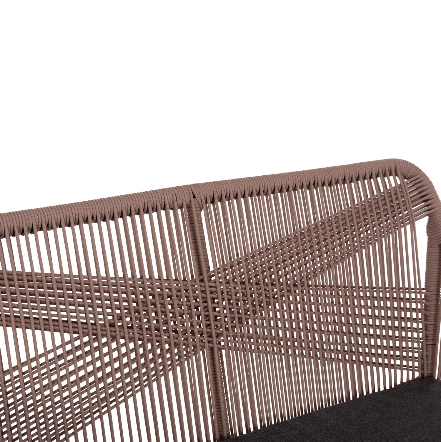 OUTDOOR SOFA 2-SEATER MYRTIA HM5550.12 ALUMINUM IN ANTHRACITE--TESLIN ROPE IN BEIGE 123x61x90Hcm.