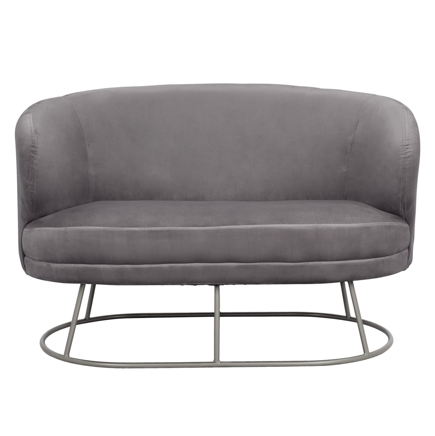 Sofa 2 seater Arien from velvet Grey with Silver Base HM8492.01 125Χ80Χ84cm