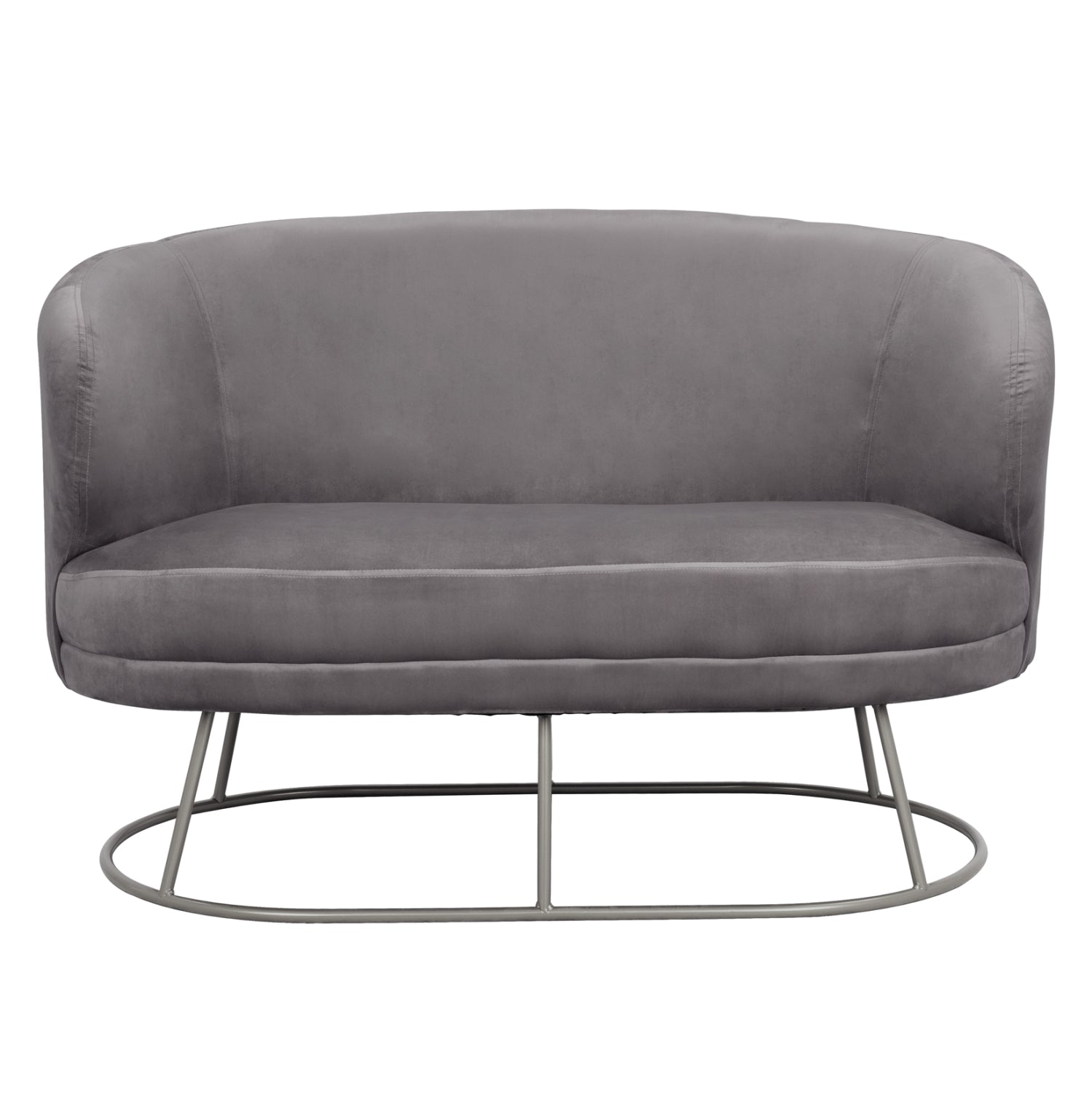 Sofa 2 seater Arien from velvet Grey with Silver Base HM8492.01 125Χ80Χ84cm