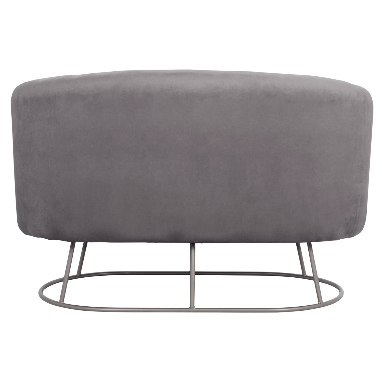 Sofa 2 seater Arien from velvet Grey with Silver Base HM8492.01 125Χ80Χ84cm