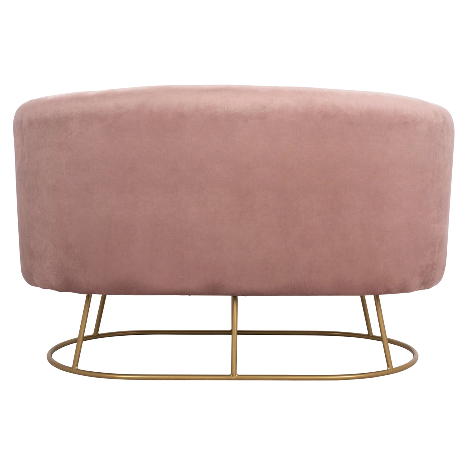 SOFA 2 SEATS HM8492.02 FROM VELVET DUSTY PINK WITH GOLDEN BASE 125X80X84Y cm.