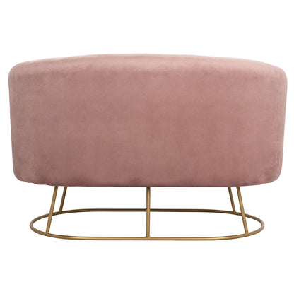 SOFA 2 SEATS HM8492.02 FROM VELVET DUSTY PINK WITH GOLDEN BASE 125X80X84Y cm.