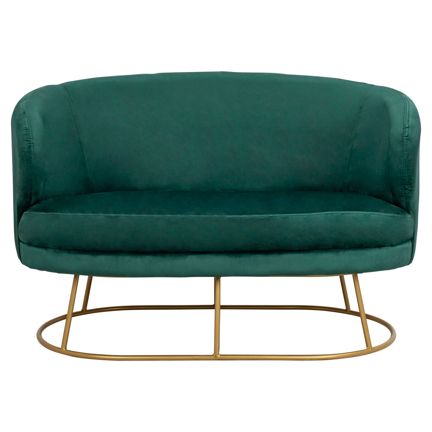 Sofa 2 seater Arien from Velver Cyppress Green with gold base HM8492.03 125X80X84cm