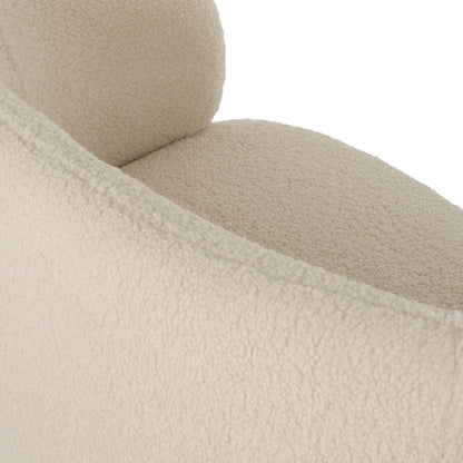 SOFA 2-SEATER ARIEN HM8492.20 ECRU BOUCLE FABRIC AND GOLD METAL BASE 130x75x85Hcm.