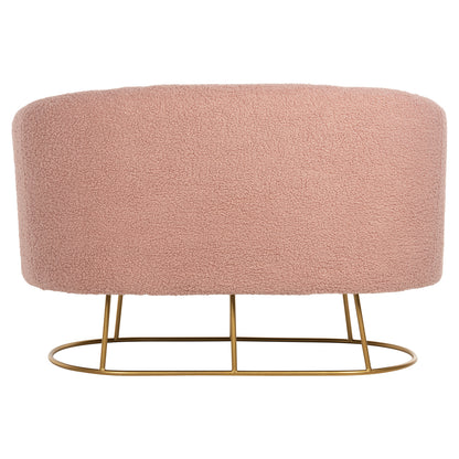 SOFA 2-SEATER ARIEN HM8492.22 DUSTY PINK BOUCLE FABRIC AND GOLD METAL BASE 130x75x85Hcm.