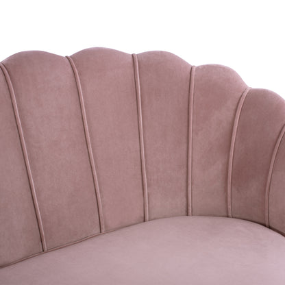 Sofa 2 seater Coquille HM8627.02 from velvet rotten apple & gold legs 130x81x86cm