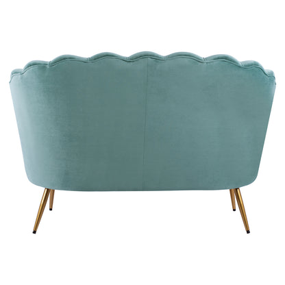 Sofa 2 seater Coquille HM8627.07 from peanut color with gold legs 130x77x83cm
