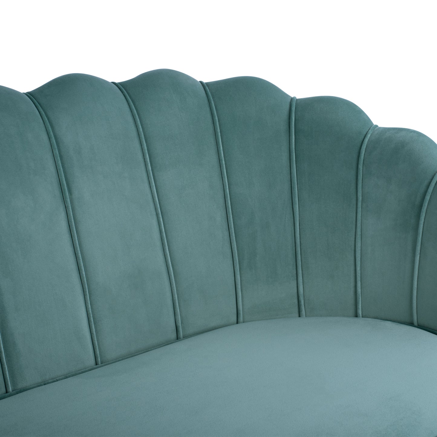 Sofa 2 seater Coquille HM8627.07 from peanut color with gold legs 130x77x83cm