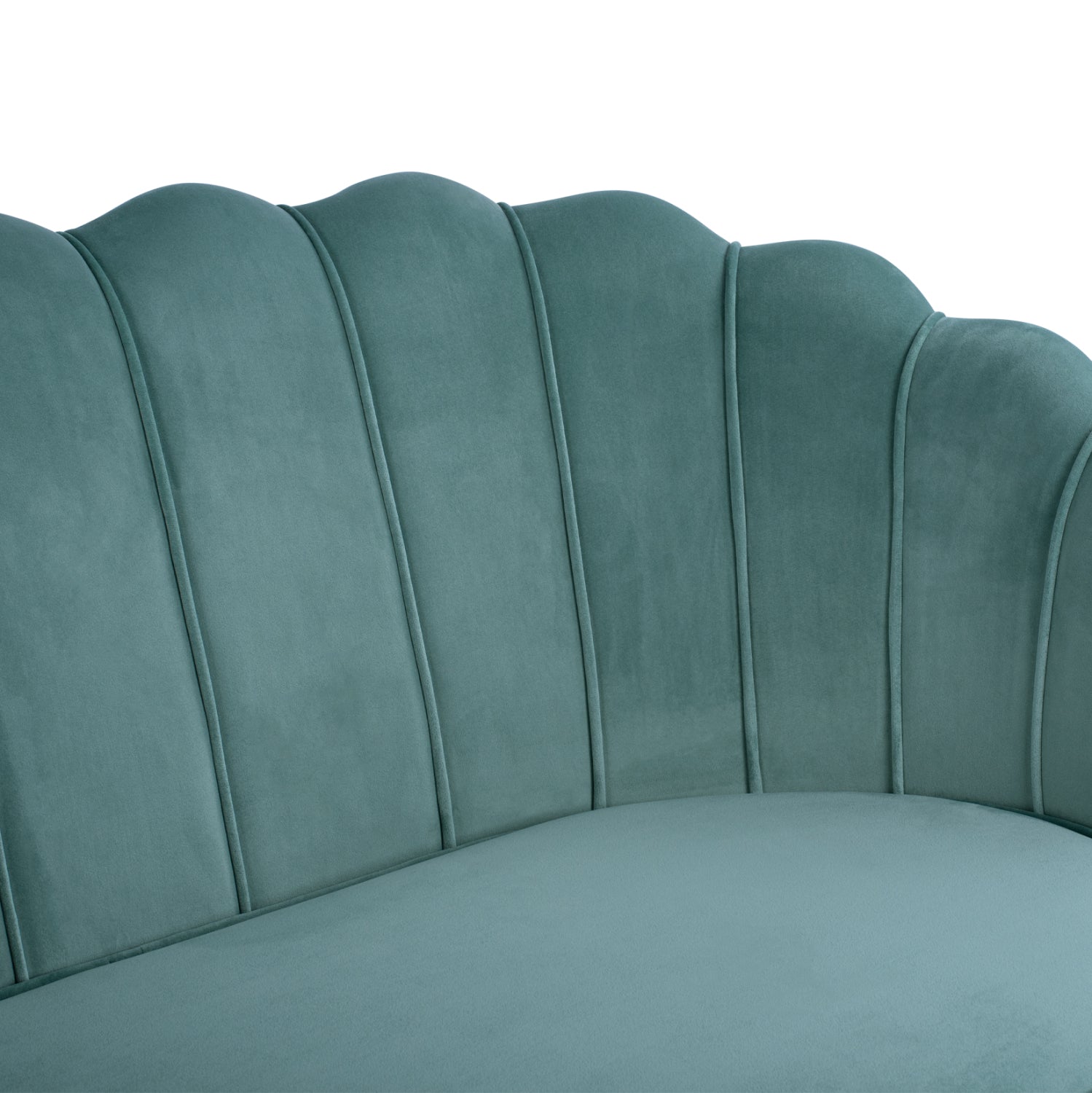Sofa 2 seater Coquille HM8627.07 from peanut color with gold legs 130x77x83cm