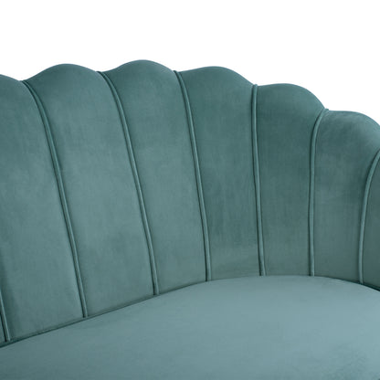 Sofa 2 seater Coquille HM8627.07 from peanut color with gold legs 130x77x83cm