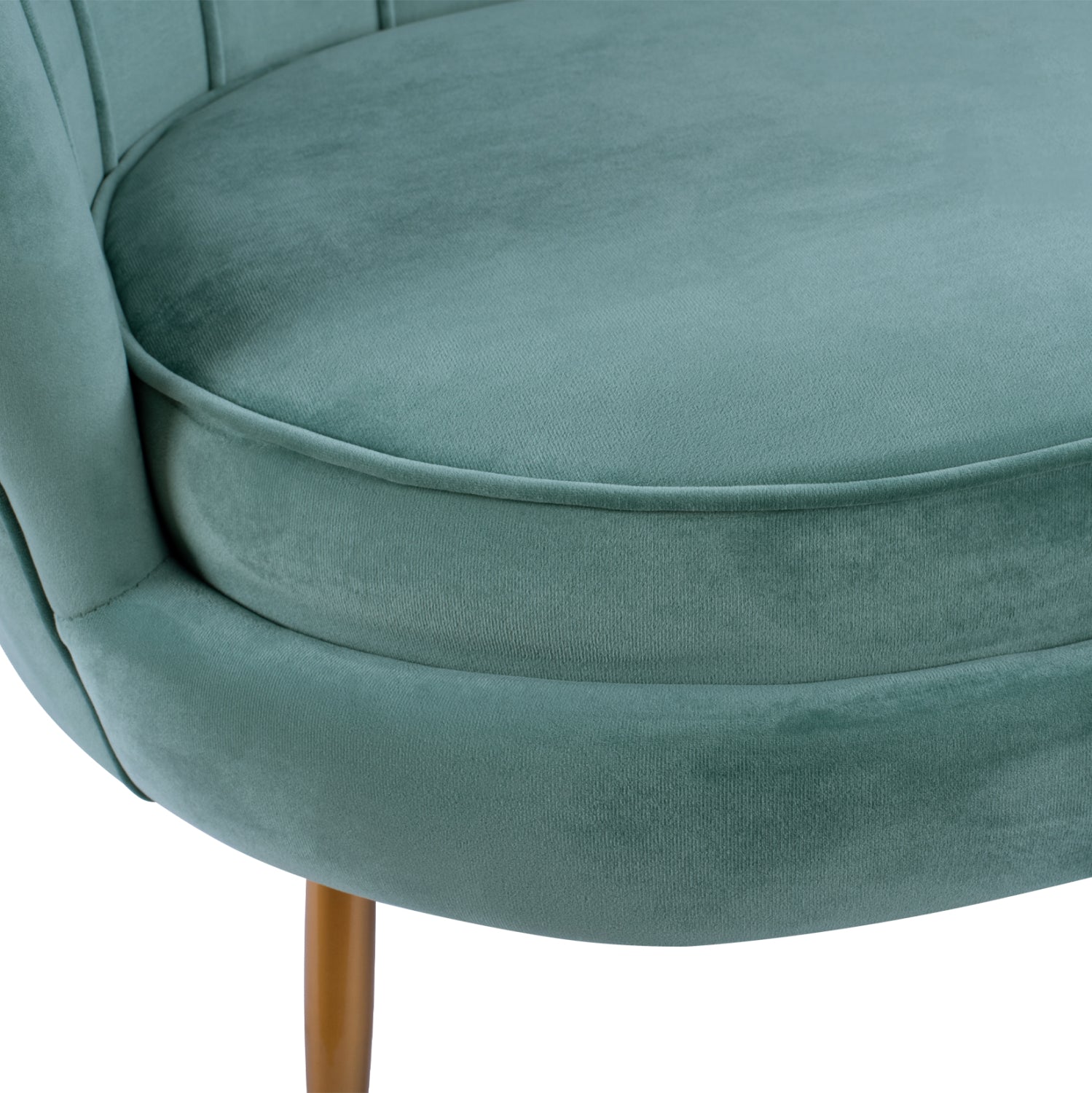 Sofa 2 seater Coquille HM8627.07 from peanut color with gold legs 130x77x83cm