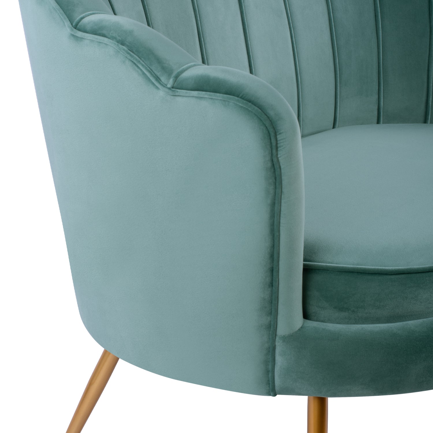Sofa 2 seater Coquille HM8627.07 from peanut color with gold legs 130x77x83cm