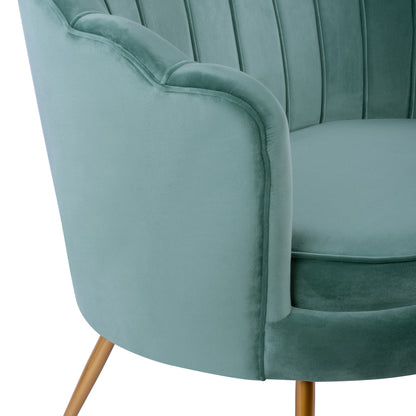 Sofa 2 seater Coquille HM8627.07 from peanut color with gold legs 130x77x83cm