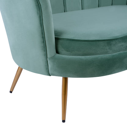 Sofa 2 seater Coquille HM8627.07 from peanut color with gold legs 130x77x83cm