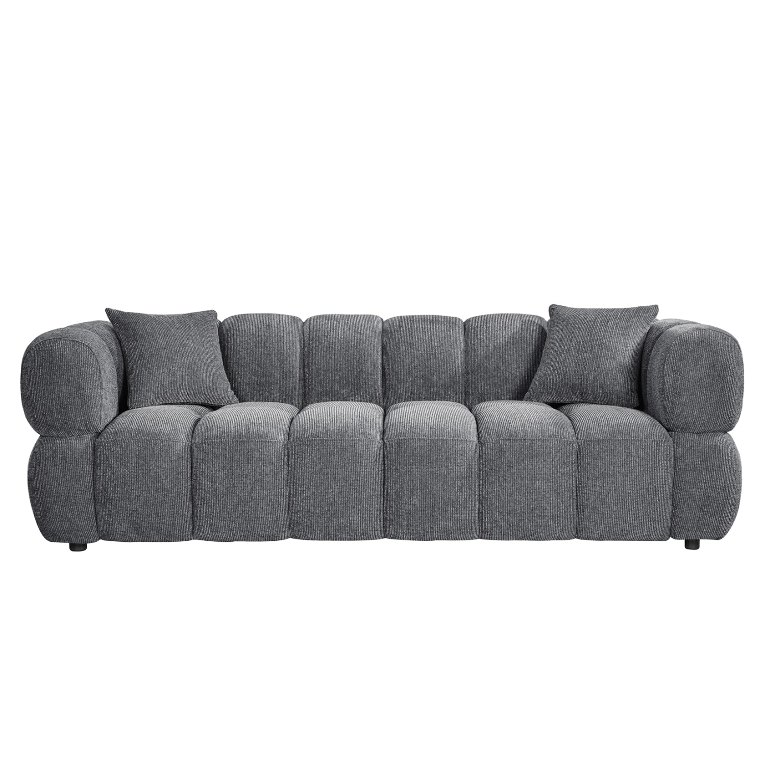 SOFA 3-SEATER NORIKA HM3331.01 GREY FABRIC 220x88x85Hcm.