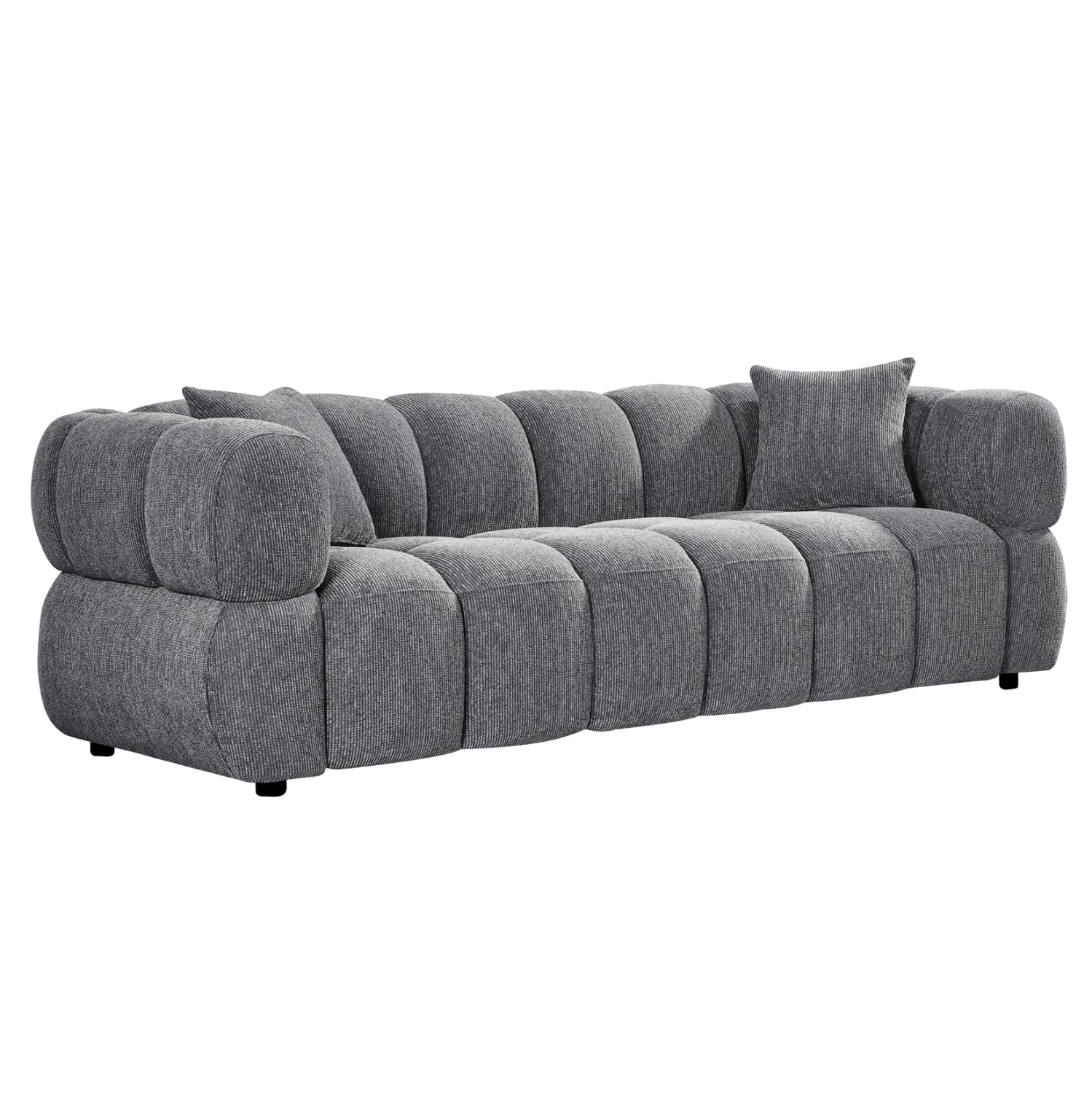 SOFA 3-SEATER NORIKA HM3331.01 GREY FABRIC 220x88x85Hcm.