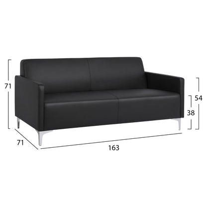 Sofa 3 seater Nellie HM3159.31 with black PU 163x71x71cm