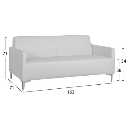 Sofa 3 seater Nellie HM3159.32 with white PU 163x71x71cm