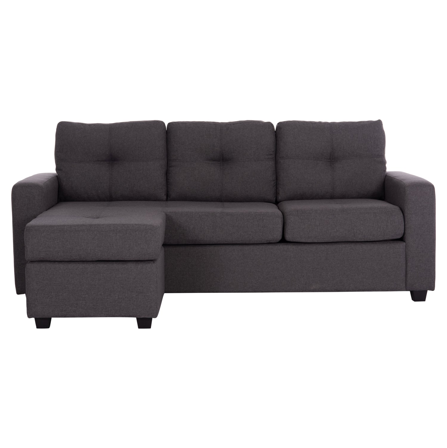 Reversible Corner Sofa PAGE HM3004.02 in Grey Fabric 205x82-140x87H cm.