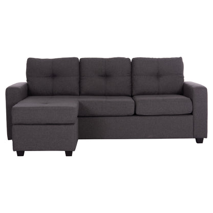 Reversible Corner Sofa PAGE HM3004.02 in Grey Fabric 205x82-140x87H cm.