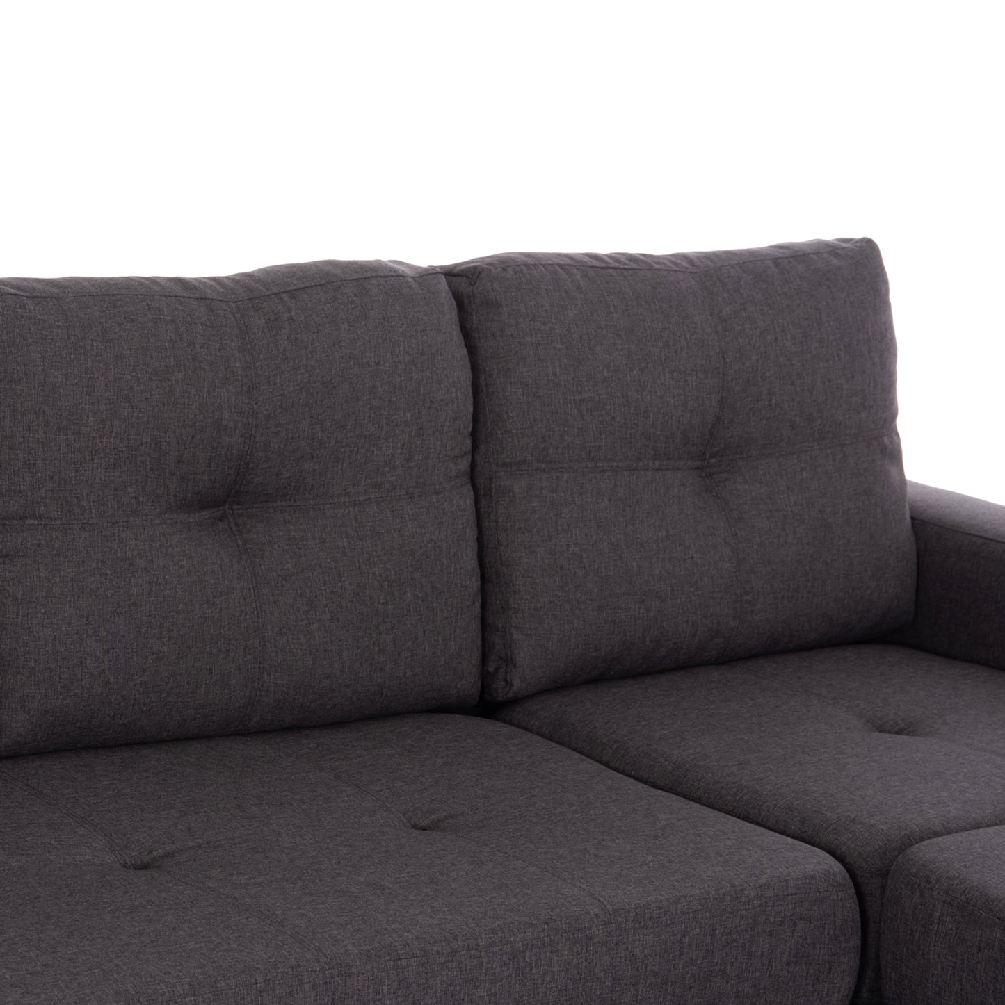 Reversible Corner Sofa PAGE HM3004.02 in Grey Fabric 205x82-140x87H cm.
