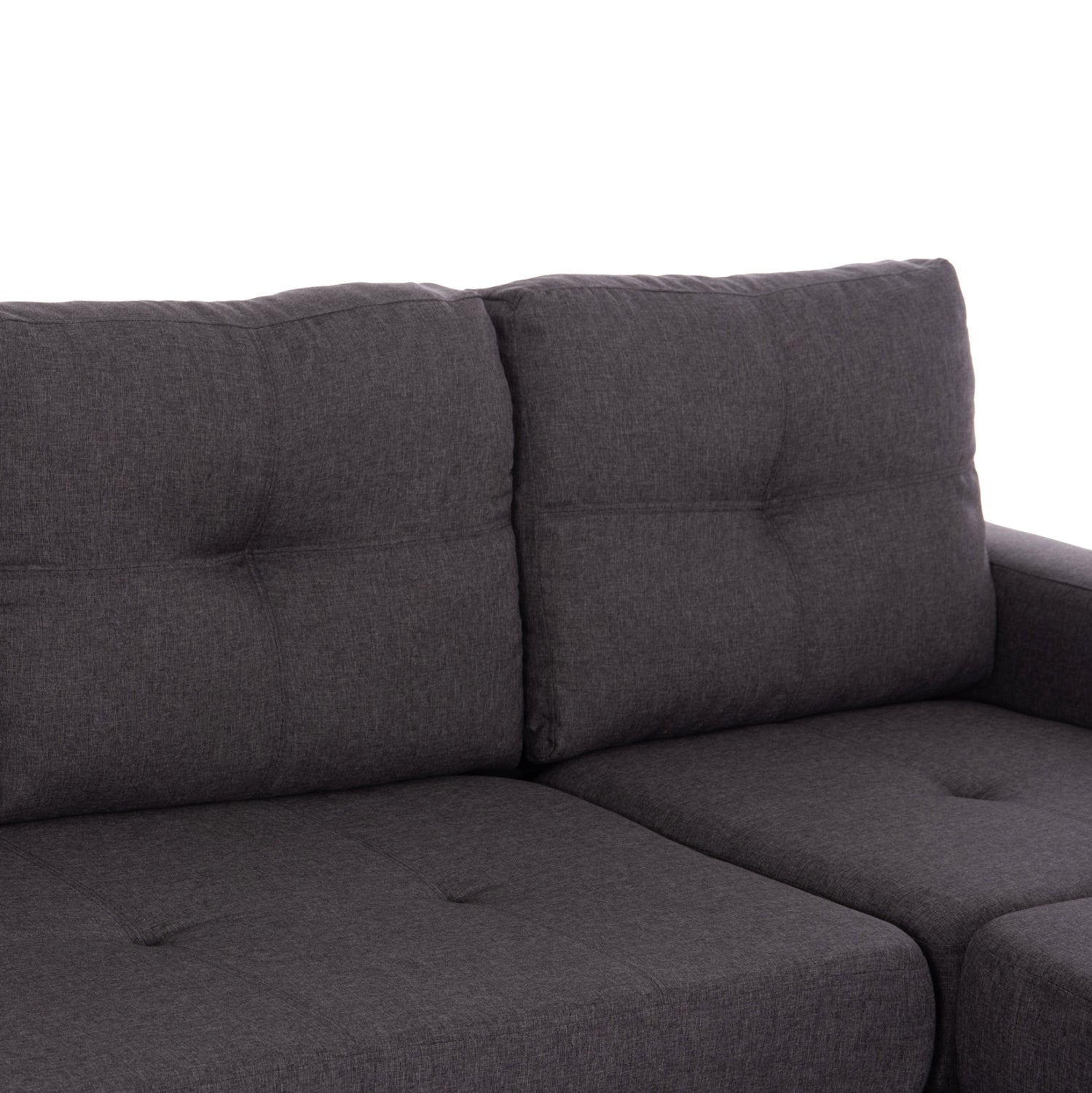 Reversible Corner Sofa PAGE HM3004.02 in Grey Fabric 205x82-140x87H cm.