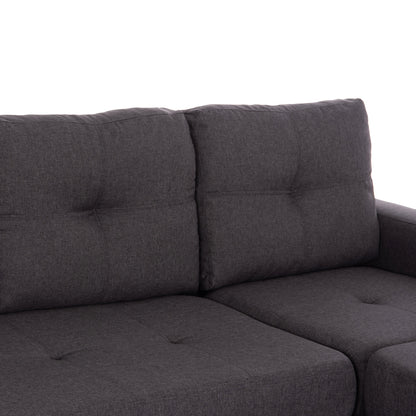 Reversible Corner Sofa PAGE HM3004.02 in Grey Fabric 205x82-140x87H cm.