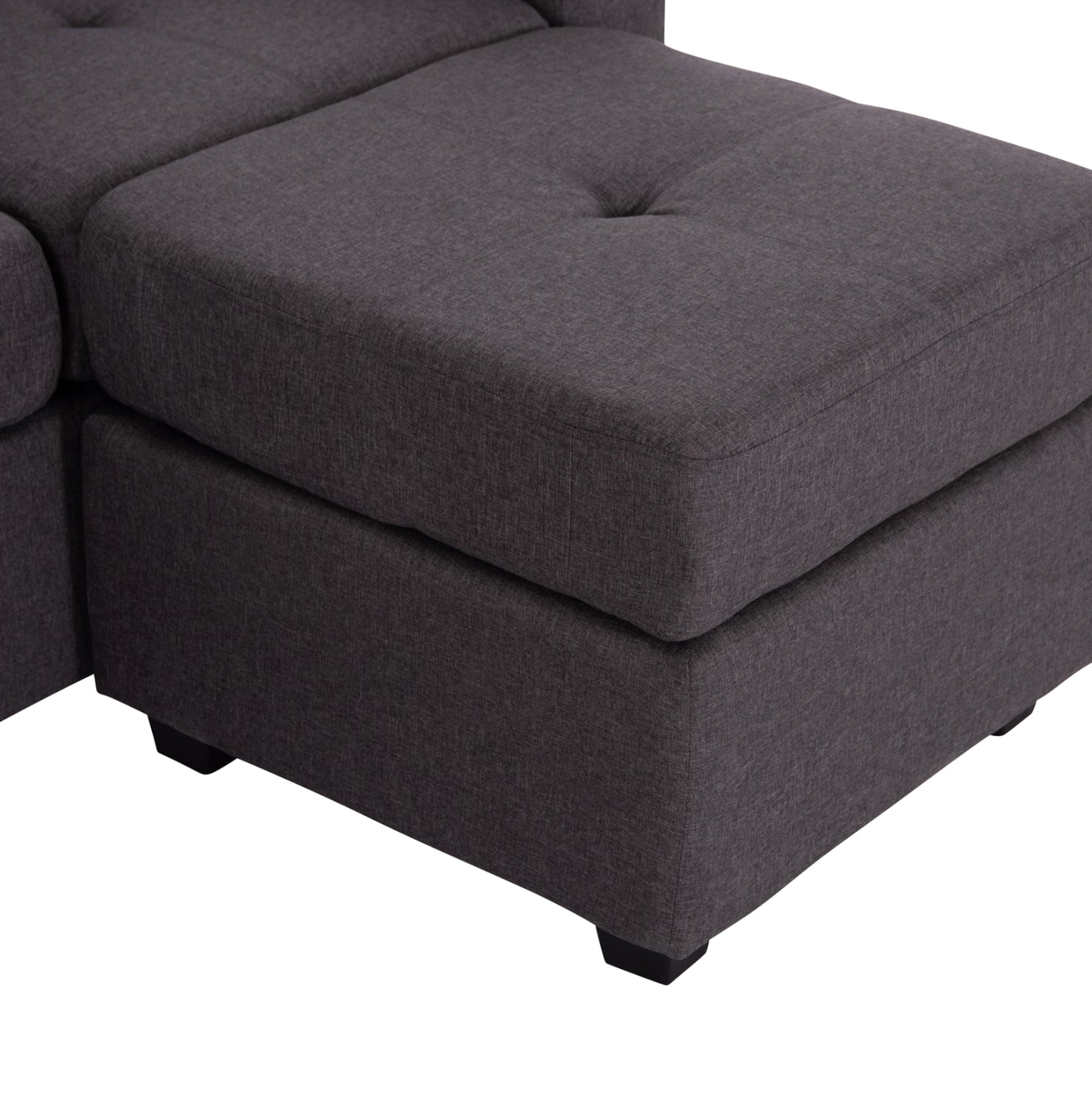 Reversible Corner Sofa PAGE HM3004.02 in Grey Fabric 205x82-140x87H cm.
